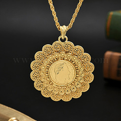 Большие подвески-цветы из цинкового сплава с человеческим рисунком для женщин&nbsp;FS-WGB43BA-01