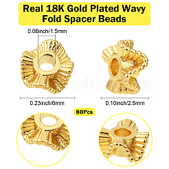 80 шт. Латунные дистанционные бусины&nbsp;KK-BBC0020-77