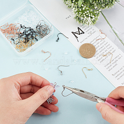 80 шт. 4-х цветные крючки для сережек из нержавеющей стали 304&nbsp;STAS-DC0009-07