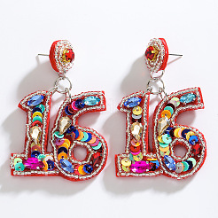 Серьги-гвоздики из смоляных бусин&nbsp;FS-WGBD068-02