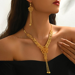 Элегантные серьги и колье из сплава с ажурными цветочными кисточками для женщин.&nbsp;IS9809