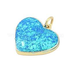 Подвески в форме сердца из синтетического опала в латуни&nbsp;KK-I723-20G