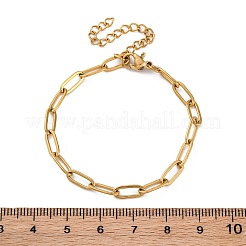 Ионное покрытие (ip) 304 нержавеющая сталь скрепки цепи браслеты для женщин&nbsp;X-BJEW-C046-02G