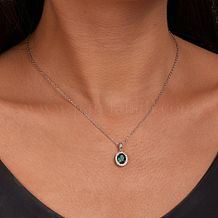 Ожерелья с подвесками в форме овала из стерлингового серебра для женщин&nbsp;PM6315-1