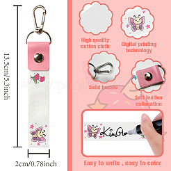 Брелок для ключей из искусственной кожи и хлопка с именным маркером&nbsp;AJEW-WH0514-013