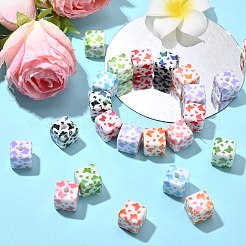 30 шт. акриловые печатные бусины с УФ-покрытием&nbsp;MACR-CJ0002-10