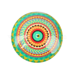 Мозаика печатных стакан наполовину круглый / купольные кабошоны&nbsp;GGLA-N004-20mm-G