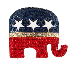 День независимости США Флаг элемент сплава брошь со стразами&nbsp;PW-WG52460-01