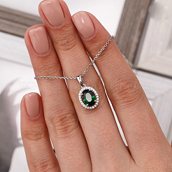 Ожерелья с подвесками в форме овала из стерлингового серебра для женщин&nbsp;PM6315-1