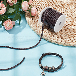 Однослойный круглый плетеный шнур из искусственной кожи.&nbsp;LC-WH0003-10D