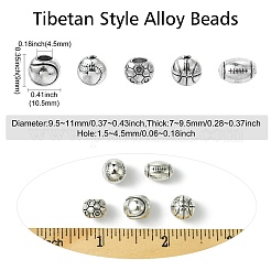 50шт 5 стиля бусины из сплава в тибетском стиле&nbsp;FIND-CJ0003-62