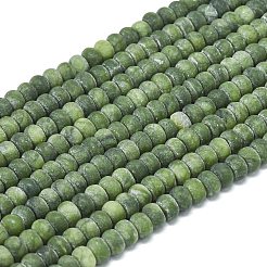 Природные китайский нефрит бисер пряди&nbsp;G-P575-A19-6x4mm-02