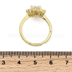 Женские кольца на палец из латуни с микропаве и кубическим цирконием&nbsp;RJEW-L130-005G