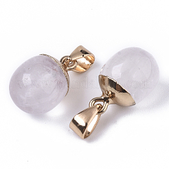 Золотые подвески из натурального кристалла кварца&nbsp;G-T131-03O