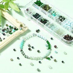 Наборы для изготовления браслетов из круглых бусин из натуральных камней своими руками&nbsp;DIY-YW0011-84