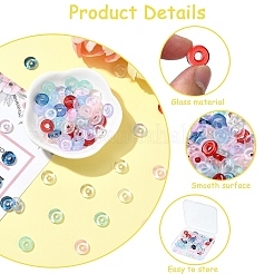 100 шт. 10-х цветные прозрачные стеклянные европейские бусины&nbsp;GLAA-YW0003-91