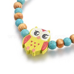 Деревянные бусы детские эластичные браслеты&nbsp;BJEW-JB04129-02