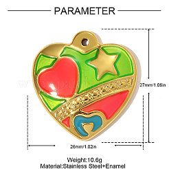 Подвески из нержавеющей стали 304 с эмалью&nbsp;STAS-OY005-29G