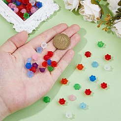 800шт 8 цвета прозрачные акриловые колпачки для бусин&nbsp;FACR-HS0001-01