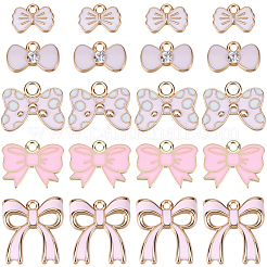 80 шт. 5 стиля подвески из эмалевого сплава в виде банта&nbsp;ENAM-SC0007-11