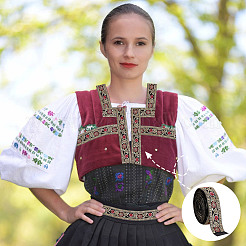 Блестящие полиэстеровые ленты для вышивки цветов&nbsp;SRIB-WH0011-266B