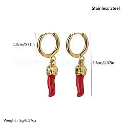 Геометрические красные серьги чили для женщин из нержавеющей стали повседневные украшения для вечеринок&nbsp;SO5470-1
