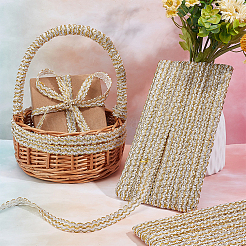 Плетеные ленты из металлического полиэстера с кружевной отделкой&nbsp;OCOR-WH0060-76A