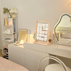 6-уровневый органайзер для карт с серьгами из бамбука&nbsp;EDIS-WH0021-27