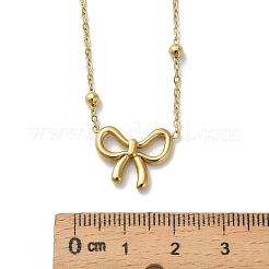 Ожерелья с подвеской-бантом из нержавеющей стали 304 для женщин&nbsp;LS-NJEW-C088-01G