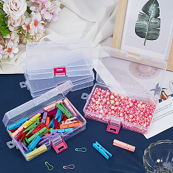 1 сетчатый прозрачный полипропиленовый пластиковый контейнер для шариков с откидными крышками&nbsp;LS-CON-WH0112-021B