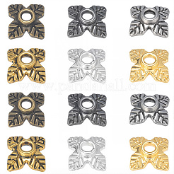 600 шт. 6-х цветные колпачки для бусин в тибетском стиле&nbsp;TIBEB-PA0001-07