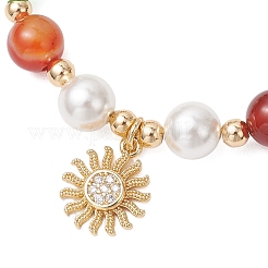 Браслеты из натуральных полосатых бусин агата&nbsp;BJEW-JB11916-03