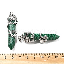 Синтетические малахитовые большие остроконечные подвески&nbsp;G-A172-16F