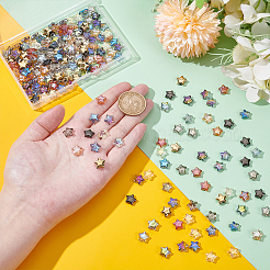 200шт 10 цвета гальванические прозрачные стеклянные бусины&nbsp;GLAA-GA0002-25