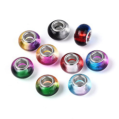 Двухцветные прозрачные акриловые европейские бусины&nbsp;GPDL-N006-01A-07