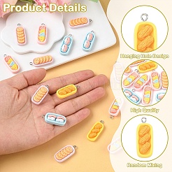 15 шт. овальных подвесок из непрозрачной смолы&nbsp;RESI-YW0005-07