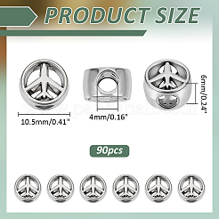 90 шт. европейские бусины из сплава в тибетском стиле&nbsp;TIBE-ME0001-14