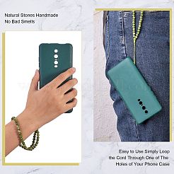 Брелок из синтетической бирюзы и железного сплава с застежкой в виде клешней&nbsp;HJEW-SW00007-08