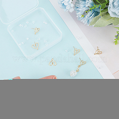 6 пара латунных сережек-гвоздиков&nbsp;KK-BC0011-89