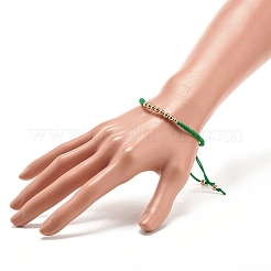 Браслет из круглых плетеных бусин из синтетического гематита&nbsp;BJEW-JB07853