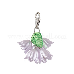 7 шт. подвеска в виде цветка из АБС-пластика с имитацией жемчуга и акрила&nbsp;HJEW-JM02882