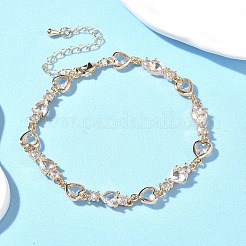 Браслеты из кубического циркония в форме сердца&nbsp;BJEW-L711-02G-09