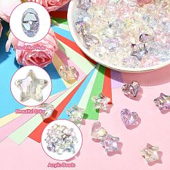 70шт 14 стиля прозрачные акриловые бусины&nbsp;MACR-CJ0002-08