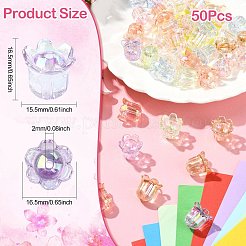 50шт УФ-покрытие прозрачные акриловые бусины&nbsp;MACR-CJ0002-23