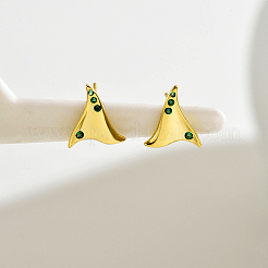 Уникальные высококачественные серебряные геометрические треугольные серьги S925 с зелеными цирконами XQ0966