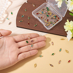 60 шт. 6-х цветные латунные подвески-коннекторы из стекла k9&nbsp;KK-TA0003-14