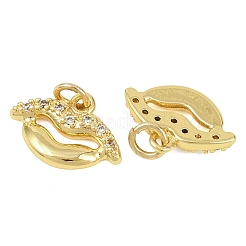 Латунные микропаве прозрачные кубические циркониевые подвески&nbsp;KK-D218-25G-01