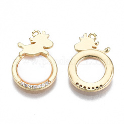 Латунные микропаве прозрачные подвески с фианитом&nbsp;KK-S356-318-NF