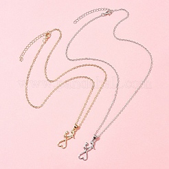 2 шт. 2 цвета мама дочка рука об руку семейное сердце сплав кулон ожерелья&nbsp;NJEW-FS0001-10B