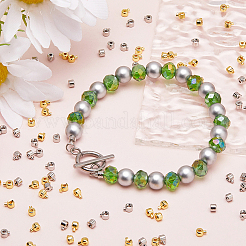 60 шт. 2 цвета латунные обжимные бусины&nbsp;KK-BBC0023-33